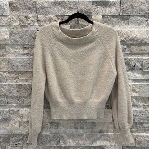 Cozy Beige Sweater Wearing Your Heart on Your Sleeve